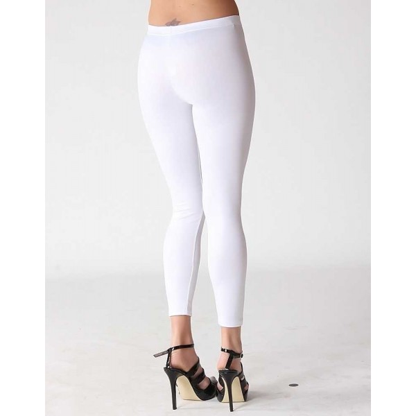 Legging blanc white leggings pant skinny fashion ref-03