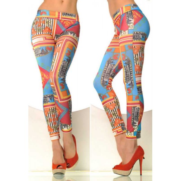 Legging Tribal Maya colore aztec tribal leggings skinny colorful printed ref-09