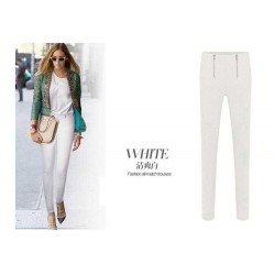Legging blanc white leggings pant skinny fashion ref-01