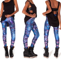 Legging punk grunge fantasy leggings skinny sexy owl hibou printed ref-08