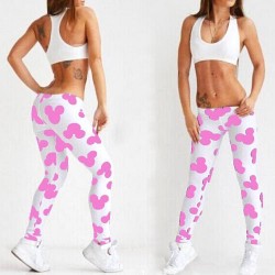 Legging sport fitness punk grunge pop leggings skinny mickey printed rose ref-05