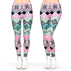 Legging azteque colore Aztec Tribal Rose Color Sport Fashion ref-23