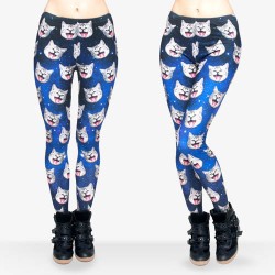 Legging imprime Chat Space Cat Funny Galaxy Print ref-15