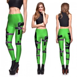 Legging imprime Vert Arme Gun Sport sexy Workout ref-22