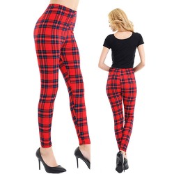 Legging imprime Carreaux Rouge British style leggings printed ref-18