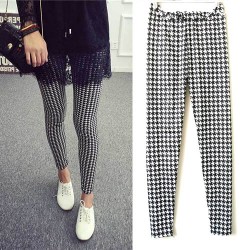 Legging imprime Pied de Poule Noir Blanc Fashion Printed ref16