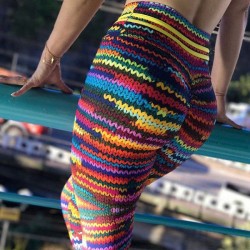 Legging imprime Maille crochet Colore sexy Workout ref-20