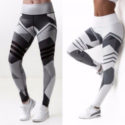 Legging fitness Squat Tendance Running Geometrique Fashion workout Gris blanc ref-23