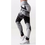 Legging fitness Squat Tendance Running Geometrique Fashion workout Gris blanc ref-23